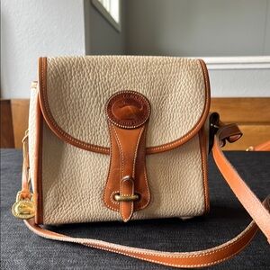 Dooney & Bourke Cream and Tan Crossbody Bag and matching wallet